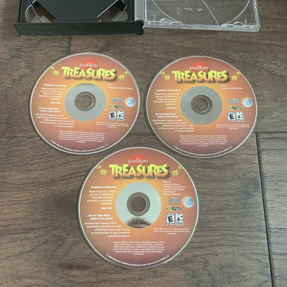 Rare The Emperors Treasures PC Game 3 Disk Set Viva Media 2006
